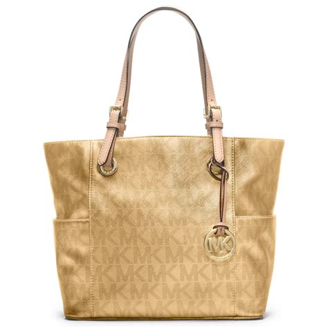 michael kors leather clutch gold|Michael Kors large gold tote.